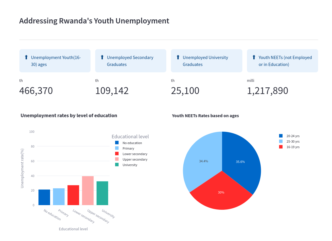 Addressing Rwanda youth unemployment dashboard